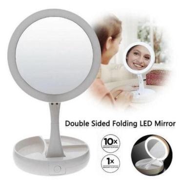 Imagem de Espelho De Mesa Led com Aumento 10x Dobrável Para Maquiagem - RPC