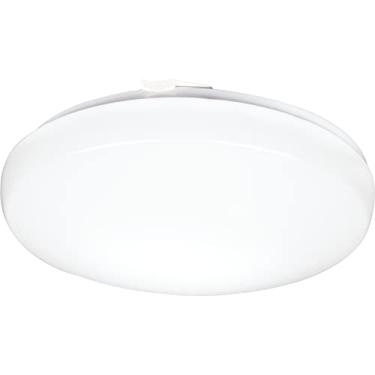 Imagem de Lithonia Lighting Luminária de teto LED redonda de 35,5 cm, luminária de teto moderna de baixo perfil, temperatura de cor branca fria 4000K, regulável, branca (FMLRL 14 20840 M4)