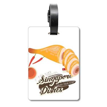 Imagem de Bolsa de mala de galinha hainanesa tradicional de Singapura, etiqueta para cartão de bagagem