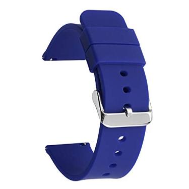 Imagem de MEGIR Pulseiras de relógio impermeáveis – Pulseiras de relógio de silicone macio de liberação rápida para homens e mulheres – Escolha cores e largura – 16 mm, 18 mm, 20 mm, 22 mm, 24 mm, 2020, Azul água, 16MM