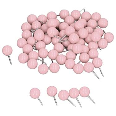 Imagem de Pinos Decorativos Mapas de Mapa, 100pcs Empurrar Pinos, Construção de Aço e Plástico, Pinos de Marcação Fáceis de Usar para Placas de Cortiça, Tamanho 9.5x20mm (Vermelho rosado) (Azul) (Verde) (Rosy)