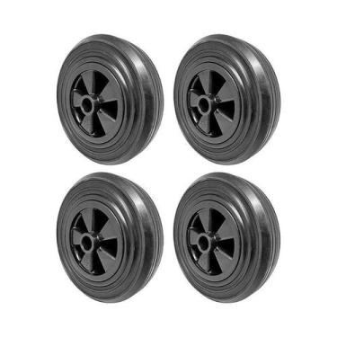 Imagem de Kit 4 un roda container plástico 8 pol 200kg p rodízio - AJAX