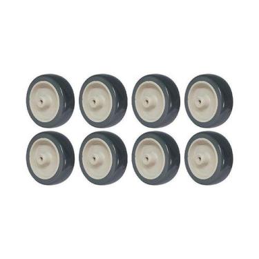 Imagem de Kit 8 un roda borracha termoplástica 4 pol 90kg p/ rodízio - AJAX