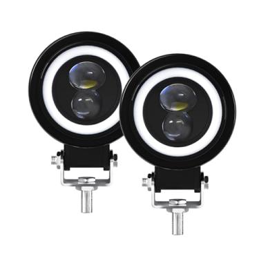 Imagem de CIADAZ Luzes de condução LED para motocicleta, holofotes superbrilhantes de 60W 6000K Luzes de neblina à prova d'água para carros, tratores, caminhões, ATVs, SUVs, barcos (luz azul, pacote com 2)