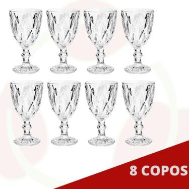 Imagem de 8 Taça Diamante Bico De Jaca 300ml Transparente - ECO'S, Diamante