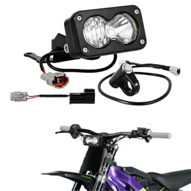 Imagem de CHANGCHENG Kit de farol Dirt Bike para SurRon - Farol LED de alumínio 6000-6500K com interruptor para Surron Light Bee S/X - Luz branca