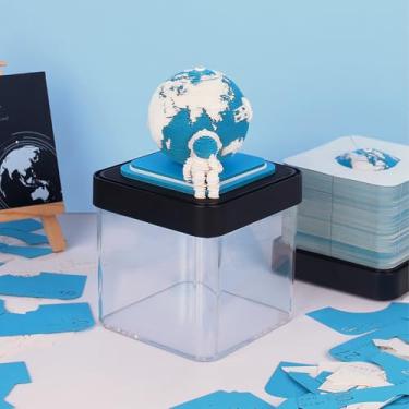 Imagem de Calendário Time Piece, calendário 3D 2025 com luzes LED, calendário de mesa 3D criativo, bloco de notas de calendário de arte 3D, escultura em papel DIY, artesanato, decoração de mesa para escritório