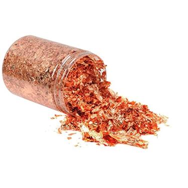 Imagem de Flocos de Schabin de ouro rosa, flocos de folha metálica de cobre de 10 g, para arte de unhas, pintura, artesanato, fabricação de joias de geleca e resina, artesanato faça você mesmo, fabricação de