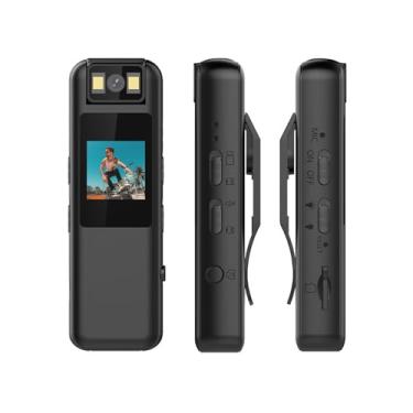 Imagem de Sanpyl Mini Câmera Corporal 1080P, Lente Giratória de 180 ° Câmera POV Vestível Com Clipe Traseiro, Mãos Livres para Gravação Em Primeira Pessoa, Segurança Em Viagens de Ciclismo