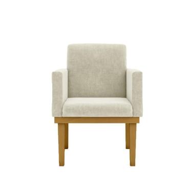 Imagem de Kit 11 Poltronas Decorativas Com Base Courino , Salão Cor: Courino Bege