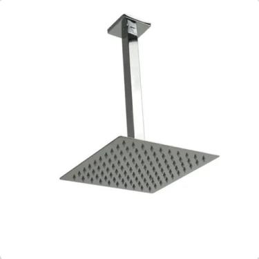 Imagem de Ducha chuveiro Teto 20x20cm Cromada Quadrada Inox A Gás Solar - Creato