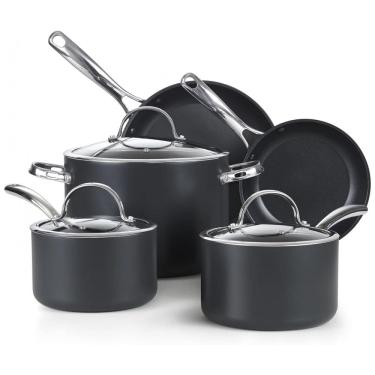 Imagem de Conjunto de Panelas Antiaderentes de Alumínio Anodizado, 8 Peças, COOKS STANDARD 02709, Preto