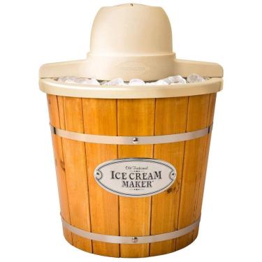 Imagem de Máquina de Sorvete Manual Capacidade 4L, Nostalgia Vintage, Marrom