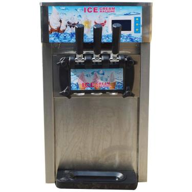 Imagem de Máquina de Sorvete Profissional em Aço Inoxidável 4.5L por Hora com 3 Bicos, 110V 1200W, INTBUYING, Prata