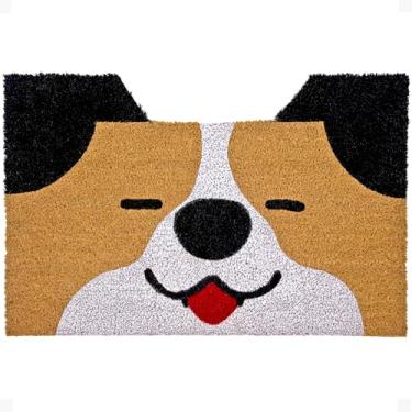 Imagem de Capacho Huntley Pet Dog Print Natural Coir com suporte antiderrapante