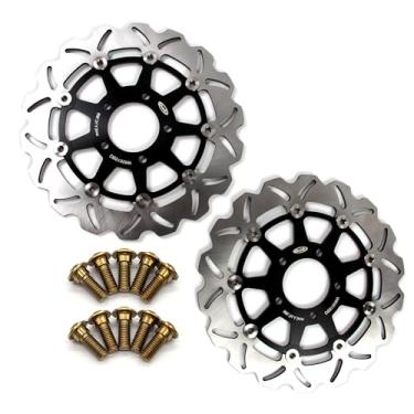 Imagem de Discos de freio dianteiros flutuantes com parafusos de montagem para Suzuki GSXR 600 750 2004-2005 K4 K5, GSXR 1000 2003-2004 K3 K4, acessórios de substituição de motocicleta pretos