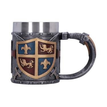 Imagem de Nemesis Now Caneca de caneca de tanque medieval ornamentada com inserção de metal removível, decoração renascentista e presentes - regata heráldica