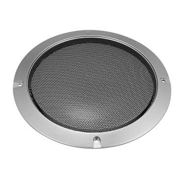 Imagem de X AUTOHAUX Capa de grade de alto-falante de 16,5 cm, acabamento em malha, grade de subwoofer, buzina, protetor de buzina prateada para carro, acessórios estéreo automotivos