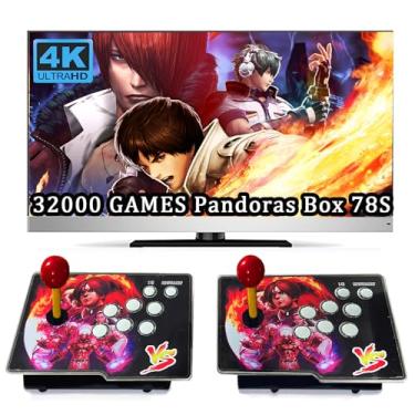 Imagem de RegiisJoy 32000 in 1 Pandoras Box 78S Retro Arcade Game Console, 4 Player 3D Magical Modified Game, Search Save Delete Cheat Function, Favorite List, One-button Combo, 128G TF, Separate Console