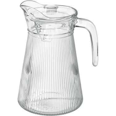 Imagem de Jarra Suco Água Tampa Acrilico Vidro 1,6 Litros Transparente