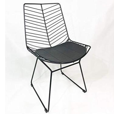 Imagem de Cadeira Bertoia Retrô Preta Assento Preto - Poltronas do Sul