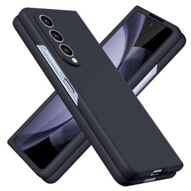 Imagem de JUNAUTTB Capa para Samsung Galaxy Z Fold4 ultrafina fosca PC capa protetora rígida, com proteção para lente da câmera, capa de telefone simples durável slim fit 19.3 cm preta JUS05-13