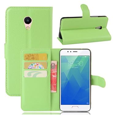 Imagem de Capa carteira MEIZU M5S, capa carteira flip de couro PU premium com compartimento para cartão, suporte e fecho magnético [capa interior à prova de choque de TPU] Compatível com MEIZU M5S