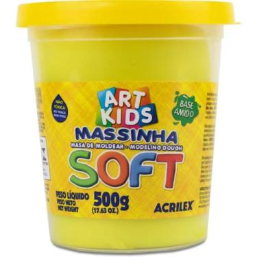 Imagem de Massa para Modelar SOFT 500G Amarelo Limão - Base de Amido - Acrilex