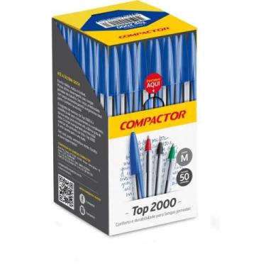 Imagem de Caneta Esferográfica TOP 2000 Azul - Caixa com 50 Unidades - Compactor