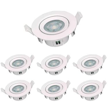 Imagem de Kit 7x Spot LED Branco Redondo Embutir 7W 3000K Bivolt