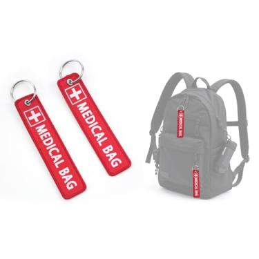 Imagem de Pacote com 2 etiquetas de bolsa de alerta médico, etiquetas de bagagem de equipamento médico de emergência para equipamentos respiratórios CPAP, diabetes, alergia - etiqueta de bagagem para uso diário