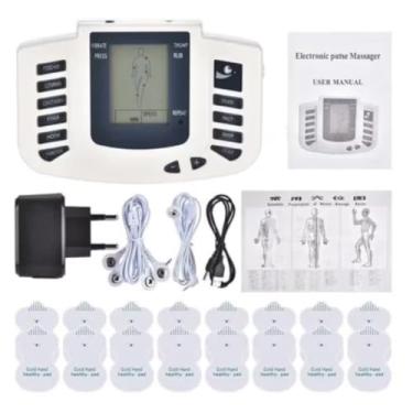 Imagem de Aparelho de Massagem Choque Fisioterapia Com Eletrodos – Massageador Muscular Portátil Alívio de Dores Relaxamento Terapia TENS Vários Modos e Intensidades - Voltagem: 110v