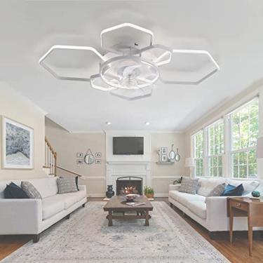 Imagem de Ventilador de teto silencioso com função de inverno e verão com luz e controle remoto Quarto Ventilador de teto regulável de 6 velocidades com temporizador-A || 103CM