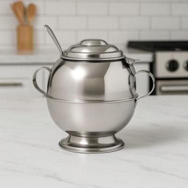 Imagem de Açucareiro Inox 500gr Com Colher Ravinox
