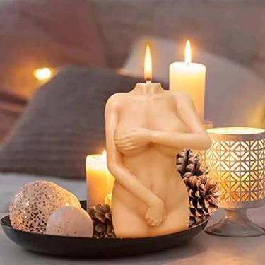 Imagem de Moldes de vela – Molde de silicone para fazer velas, moldes 3D DIY para cera de soja, cera de abelha, vela perfumada, presentes de Dia dos Namorados (pessoas)