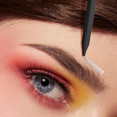 Imagem de 10 pincéis de sobrancelha macia permanente, mini pincéis descartáveis para levantar sobrancelhas, ferramentas de maquiagem femininas, preto