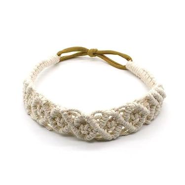 Imagem de Cachecol feminino fofo boêmio para cabeça turbante faixa de cabelo elástica flor acessórios de cabelo étnicos (G)