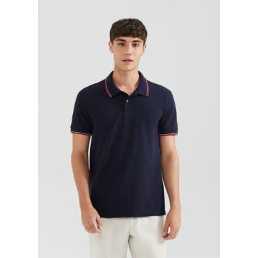 Imagem de Camisa Polo Básica Masculina Em Malha Piquet - Hering, P, Azul
