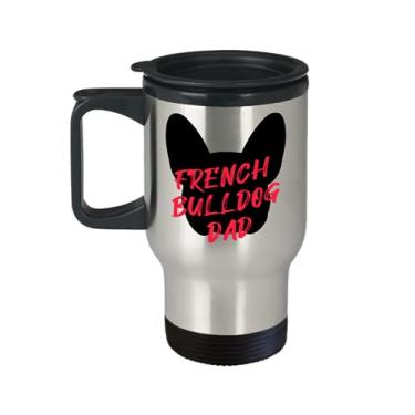 Imagem de Caneca de viagem French Bulldog Dad – Presentes de buldogue francês – Copo isolado de 400 ml