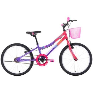 Imagem de Bicicleta Infantil Aro 20 Houston Bixy  - Rosa Pérola E Roxo Com Cesti