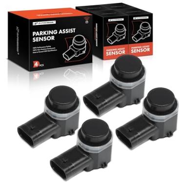 Imagem de A-Premium Sensor de assistência de estacionamento de reserva dianteiro e traseiro de 4 peças compatível com modelos selecionados Jaguar - XK 2007-2010, XKR 2007-2010, X-Type 2008, número de