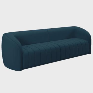 Imagem de Sofá 4 Lugares Para Sala 252cm Lazio M03 Veludo Azul - Lyam Decor