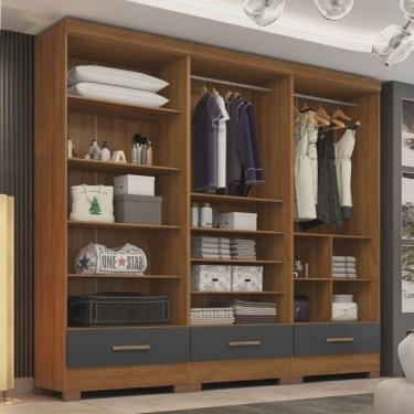 Imagem de Closet Modulado 3 Peças 3 Gavetas Smart Versatile Espresso Móveis