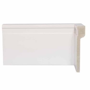 Imagem de Kit Com 3 Barras Rodapé De Poliestireno 12cm X 15mm Sobrepor Frisado 7,2m Branco
