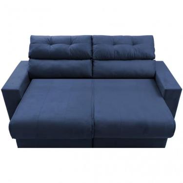 Imagem de Sofá 3 Lugares Cama Clean Retrátil E Reclinável Inbox Clean Azul
