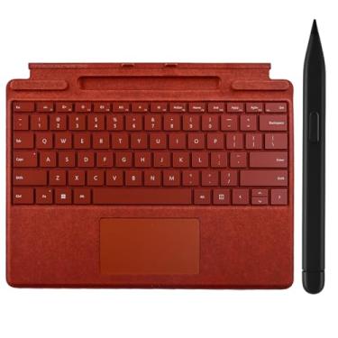 Imagem de Teclado Pro 10 Signature com caneta fina compatível com Microsoft Surface Pro 10 Signature Keyboard com caneta fina, teclado Microsoft Surface Pro 9 Signature com caneta fina (vermelha)