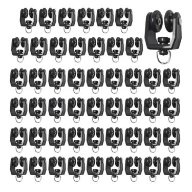 Imagem de HhdvdyWgd 50 peças de rolos de ganchos de cortina – Ganchos de trilho de teto de plástico resistente para trilhos de chuveiro, trailer, cortina e janela – Planadores deslizantes flexíveis e dobráveis