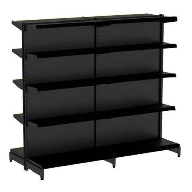 Imagem de Gondola Centro 170 Fit Ate 2 Metros Preto 20 Bandeja Pe Preto - AMAPÁ