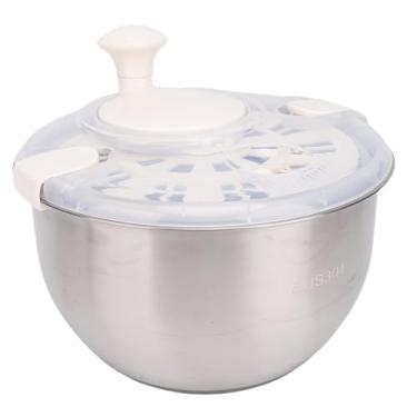 Imagem de Jectse Tigela De Lavagem De Salada, 6L Aço Inoxidável PP Fruit Washer para Alface Vegetal, Secador Multifuncional Com Saída De Drenagem