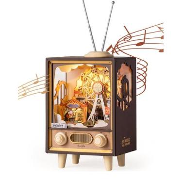 Imagem de Livro de caixa de música de quebra-cabeça de madeira 3D Nook Ferris Wh